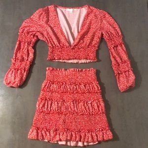 Sundae Muse red floral set